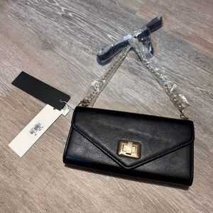 ISABELLE Vegan Leather Crossbody Small Black Bag Purse